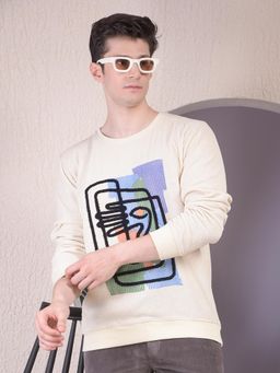 CRIMSOUNE CLUB - Beige Embroidered Sweatshirt
