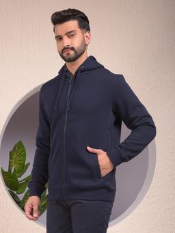 CRIMSOUNE CLUB - Navy Blue Hooded Neck Hoodie