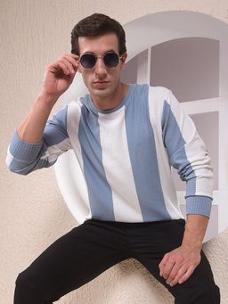 CRIMSOUNE CLUB - Blue Vertical Stripes Sweatshirt