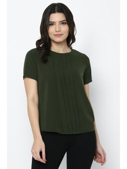 Allen Solly - Olive Solid Round Neck Top