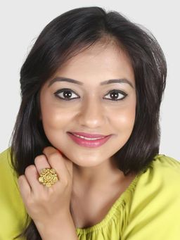 Accessher - Gold Plated Flower Shape Ethnic Adjustable Finger Ring for Women & Girls