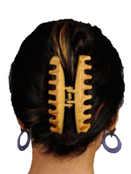 Accessher - Black Acrylic Material Big Clip for Women (Brown-Light Brown-Dark Brown)