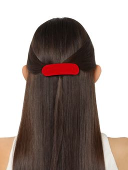 Accessher - Set of 3 Red, Orange and Pink handcrafted French Barrettes For Girls