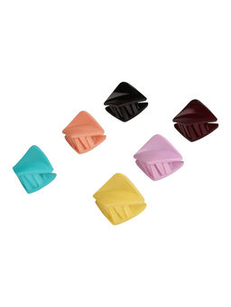 Accessher - Claw Clips Multicolour Acrylic Medium Size Hair Clip For Women Pack Of 6