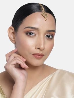Accessher - Traditional & Ethnic Ruby & Emerald Delicate Maang Tikka for Women & Girls