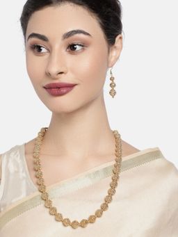 Accessher - Gold Plated Long Multi Pearl Jaipuri Mala Necklace Set for Women and Girls