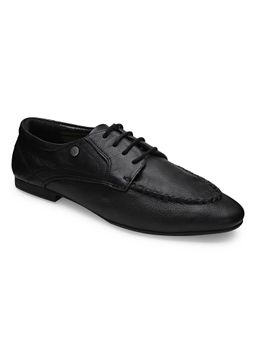 EZOK - Genuine Leather Black Solid Formal Derby For Men
