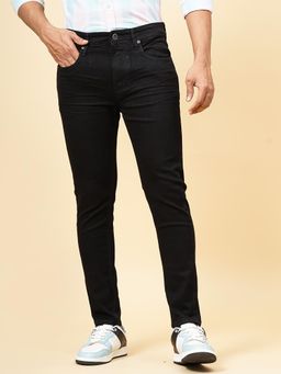 JadeBlue - Men Black Cotton Blend Slim Fit Washed Jeans