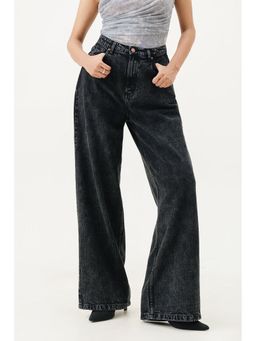 FREAKINS - Black Asteroid Super Wide Flare Jeans