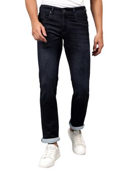 Cantabil - Men Navy Blue Solid Stretchable Jeans