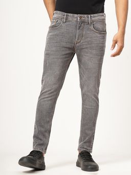 JadeBlue - Men Grey Cotton Slim Fit Stretch Washed Jeans