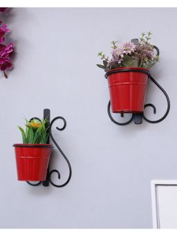 Homesake - Wall Scone Metal Wall Planter Red