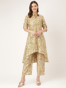 Divena - Green Foil Printed Chanderi Co-ord Set (Set of 2)