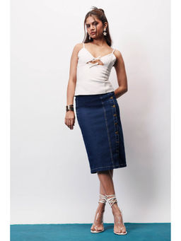 FREAKINS - Modern Blue Denim Bodycon Skirt
