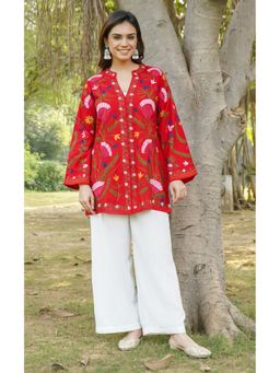 HOUSE OF KARI - Woolen Shirt Style Kurti In Beige