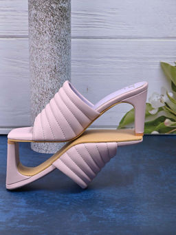Jove - Women Lavender Striped Sandal Heels