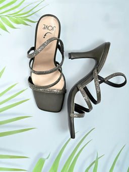 Jove - Women Grey Animal Print Stilettos