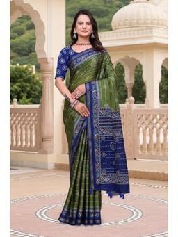 Nyri - Mal Cotton saree for Women - Green