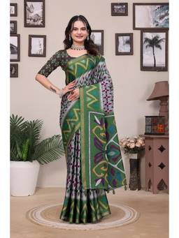 Nyri - Mal Cotton saree for Women - Green