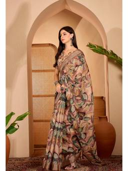 Nyri - Linen Cotton Saree For Women - Multi-Color