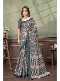Nyri - Linen Cotton Saree For Women - Grey
