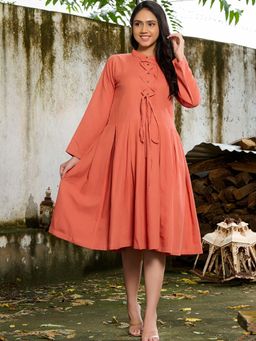 HOUSE OF JAMOTI - Coral Solid Dress