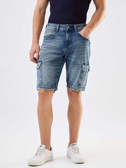 Spykar - Men Blue Regular Fit Casual Shorts