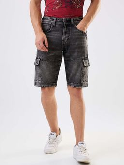 Spykar - Men Black Regular Fit Casual Shorts