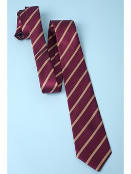 Van Heusen - Men Stripes Formal Maroon Tie