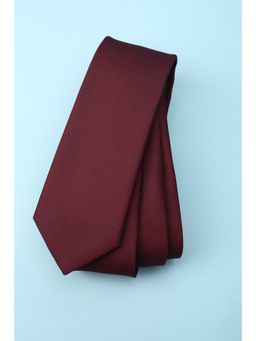 Louis Philippe - Men Textured Casual Maroon Tie