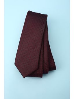 Louis Philippe - Men Embroidered Casual Maroon Tie