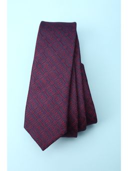 Louis Philippe - Men Embroidered Casual Maroon Tie