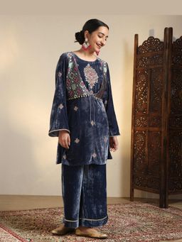 Sarvaa by Kriti - Blue Falak Embroidered Kurta and Pant