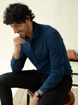 Andamen - Slim Fit Venice Indigo Casual Reg Shirt
