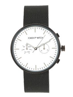 Joker and Witch - Joker & Witch Miami White Dial Black Mesh Strap Analog Mens Watch
