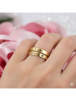 Jazz and Sizzle - Gold Plated I am Enough Ring For Valentines Gift