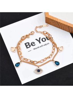 Jazz and Sizzle - Rose Gold Plated Evil Eye Charm Bracelet
