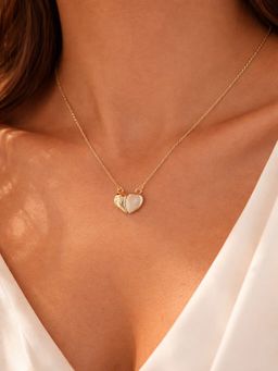 JEWELZ - Gold Plated Dual Heart Pendant Necklace for Women