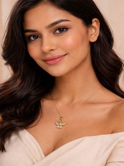 JEWELZ - Gold Plated Butterfly Crystal Pendant Necklace for Women