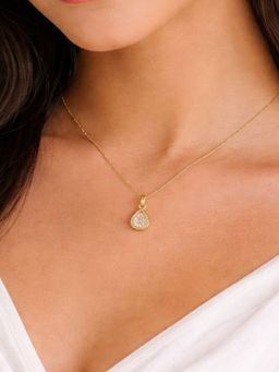JEWELZ - Gold Plated Teardrop Crystal Pendant Necklace for Women