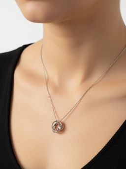 JEWELZ - Silver Plated Moon and Star Pendant Necklace for Women