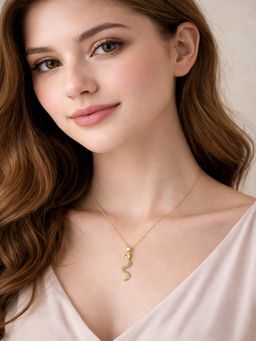 JEWELZ - Gold Plated Snake Pendant Necklace for Women