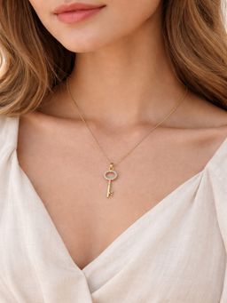 JEWELZ - Gold Plated Key Pendant Necklace for Women