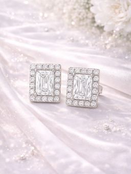 Axora Life - 925 Sterling Silver Ruby White Glow Stud Earrings