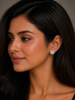 Axora Life - 925 Sterling Silver White Emerald Sparkle Stud Earrings