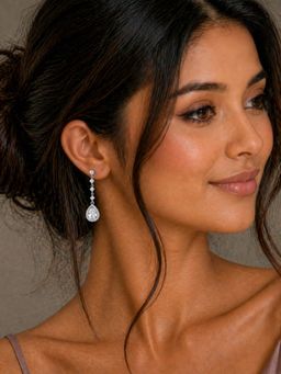 Axora Life - 925 Sterling Silver Pear Drop Dangle Earrings