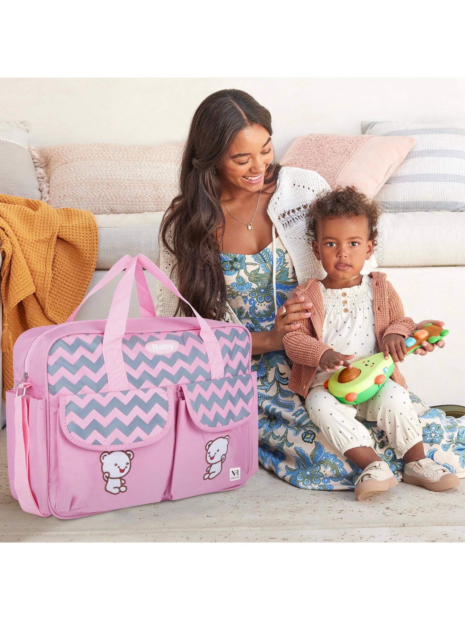 Buy NFI Essentials Newborn Baby Diaper Changing Mother Bag Pink (L