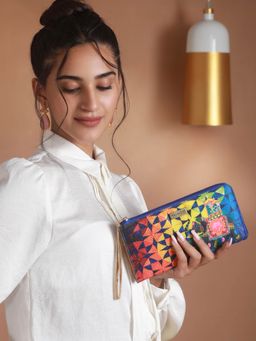 Priyaasi - Blue GajRaj Zipper Wallet
