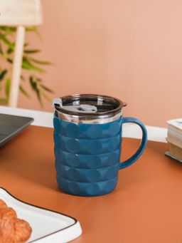 Nestasia - Insulated Travel Tea & Coffee Tumbler Mug with Lid Glossy Blue 400ml