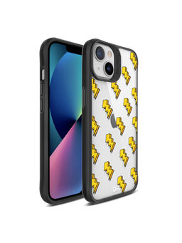 DailyObjects - Thunder Icon Black Hybrid Clear Case Cover for iPhone 13 Mini 5.4 inch